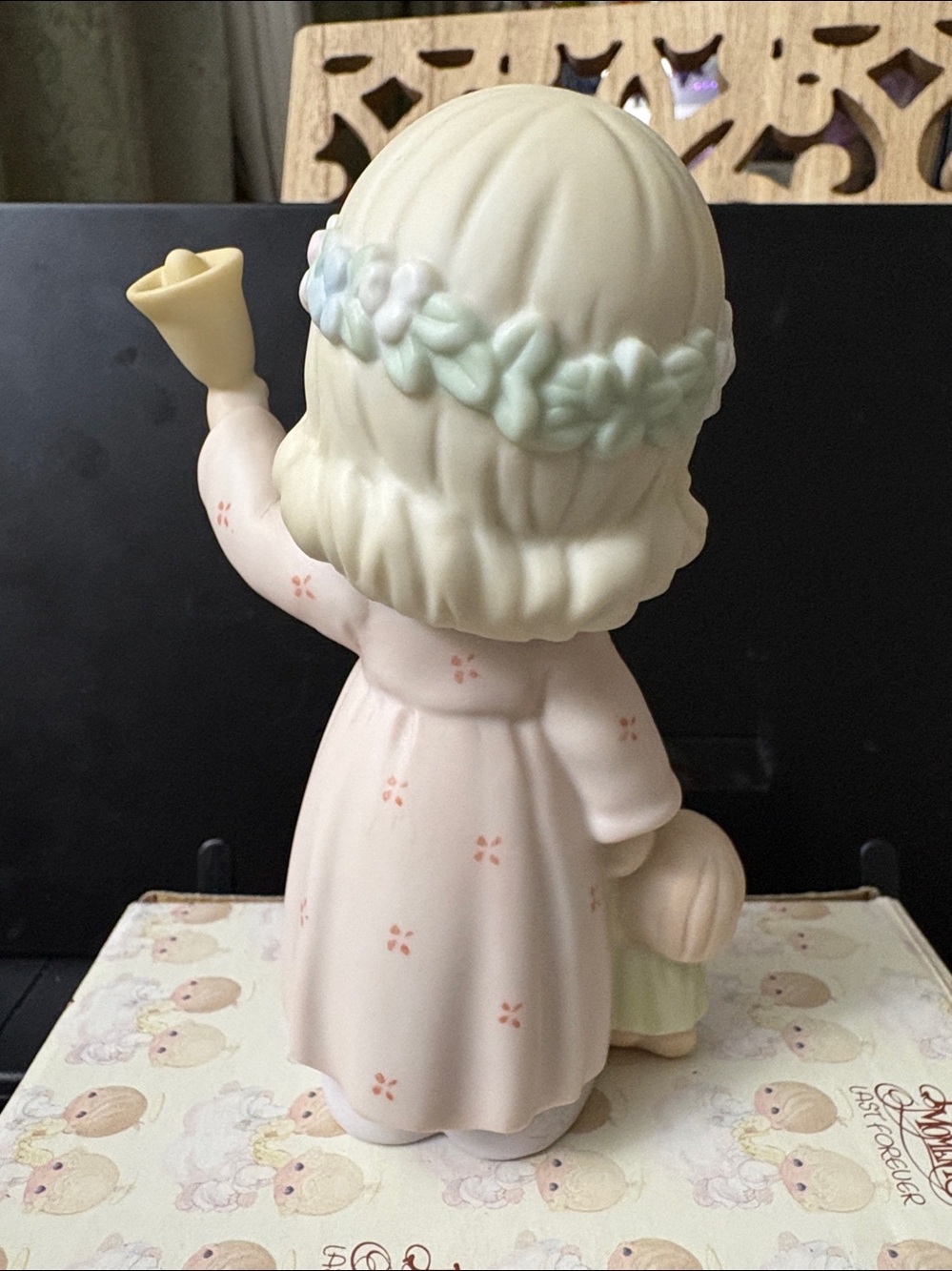 Precious Moments Girl with Bell Figurine - Soft Pink - Picture 2 of 3